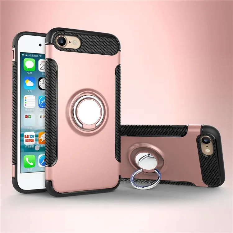 iPhone 8 Case Ring Holder Kickstand Function 360 Degree Rotating Ring Holder Grip Case TPU