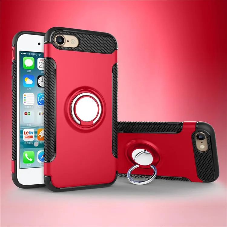 iPhone 8 Case Ring Holder Kickstand Function 360 Degree Rotating Ring Holder Grip Case TPU