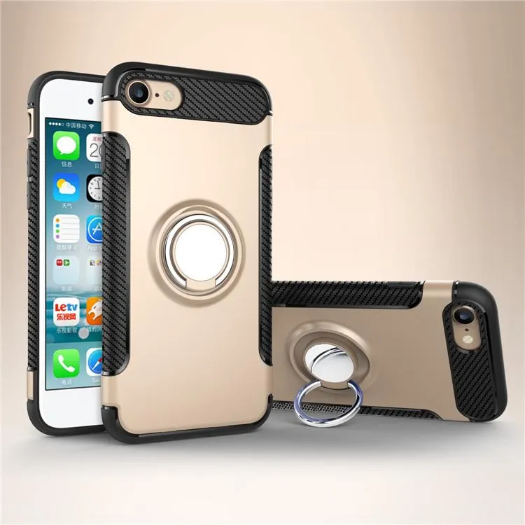 iPhone 8 Case Ring Holder Kickstand Function 360 Degree Rotating Ring Holder Grip Case TPU