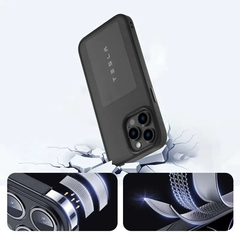 IPhone case with magnetic compartment For Tesla