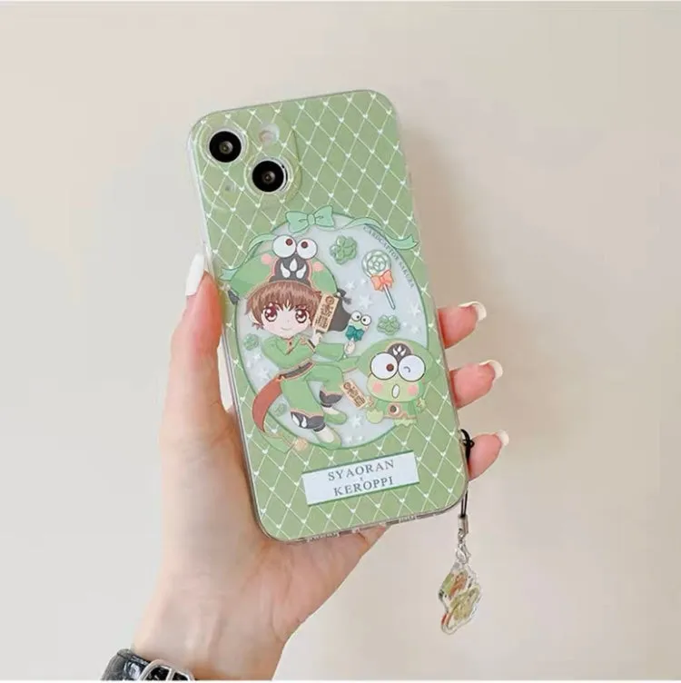 Japanese Cartoon CardCaptorSakura Cafe Maid Laser Version with KT MM KP iPhone Case 6 7 8 PLUS SE2 XS XR X 11 12 13 14 15 Pro Promax 12mini 13mini