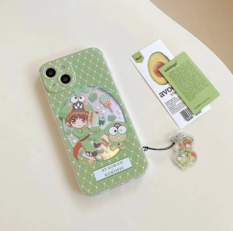 Japanese Cartoon CardCaptorSakura Cafe Maid Laser Version with KT MM KP iPhone Case 6 7 8 PLUS SE2 XS XR X 11 12 13 14 15 Pro Promax 12mini 13mini