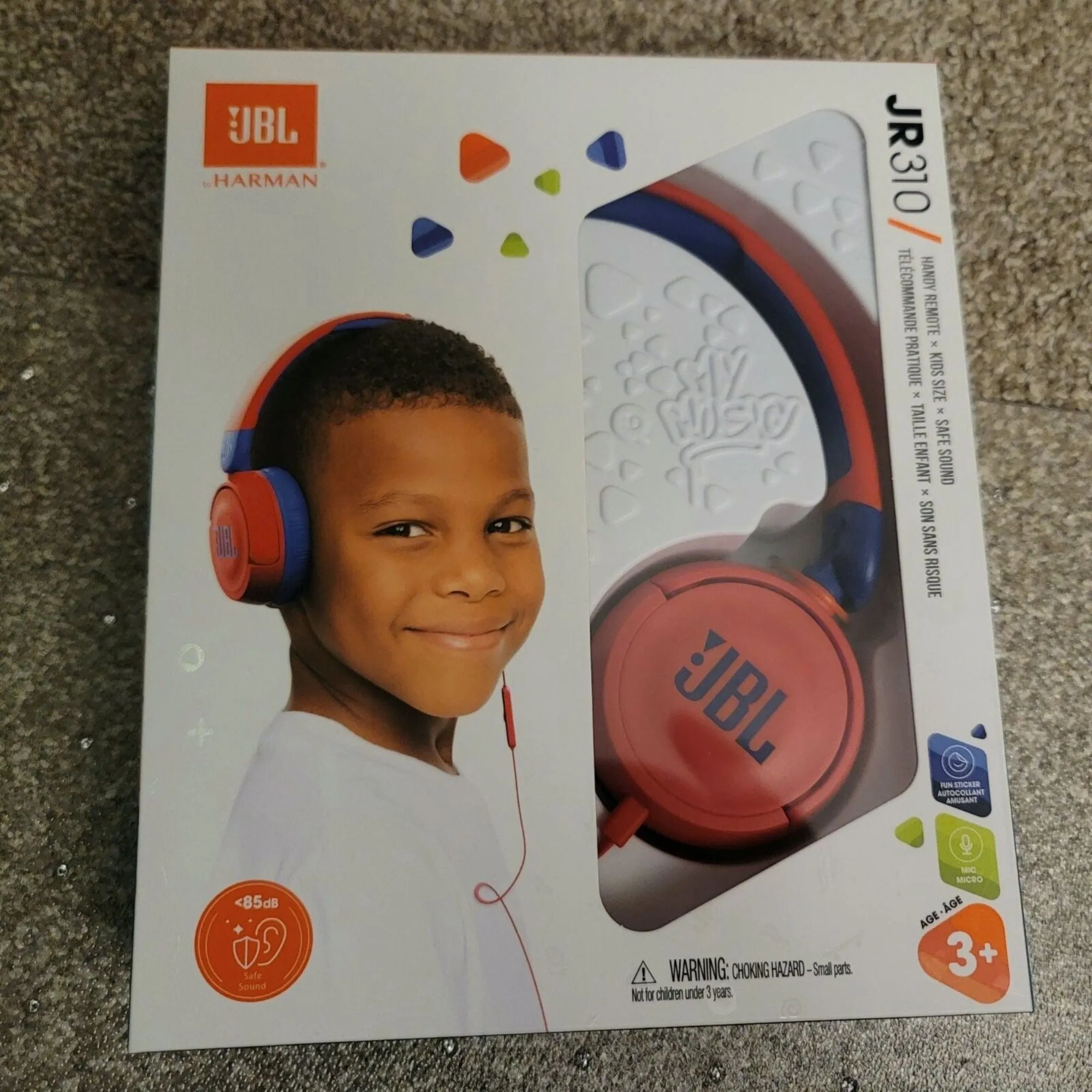 JBL JR 310 - Kids On-Ear Headphones (Red/Blue), Small