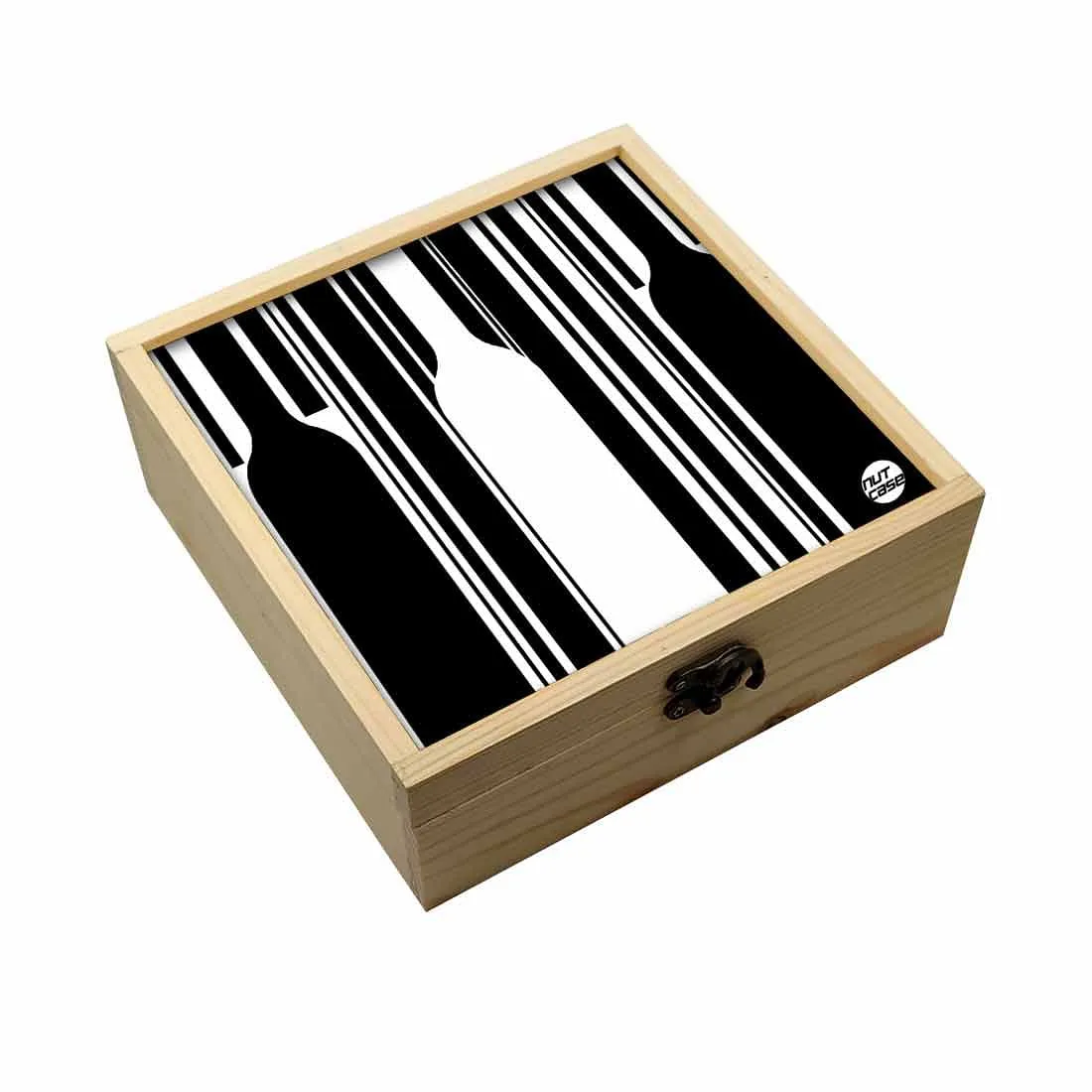 Jewellery Box Makepup Organizer -  Black And White Bottles