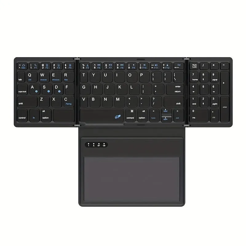 Jomaa Full Size Wireless Keyboard With Touchpad Folding Keyboard For Phone Tablet Wireless Rechargeable Keyboard Numberic