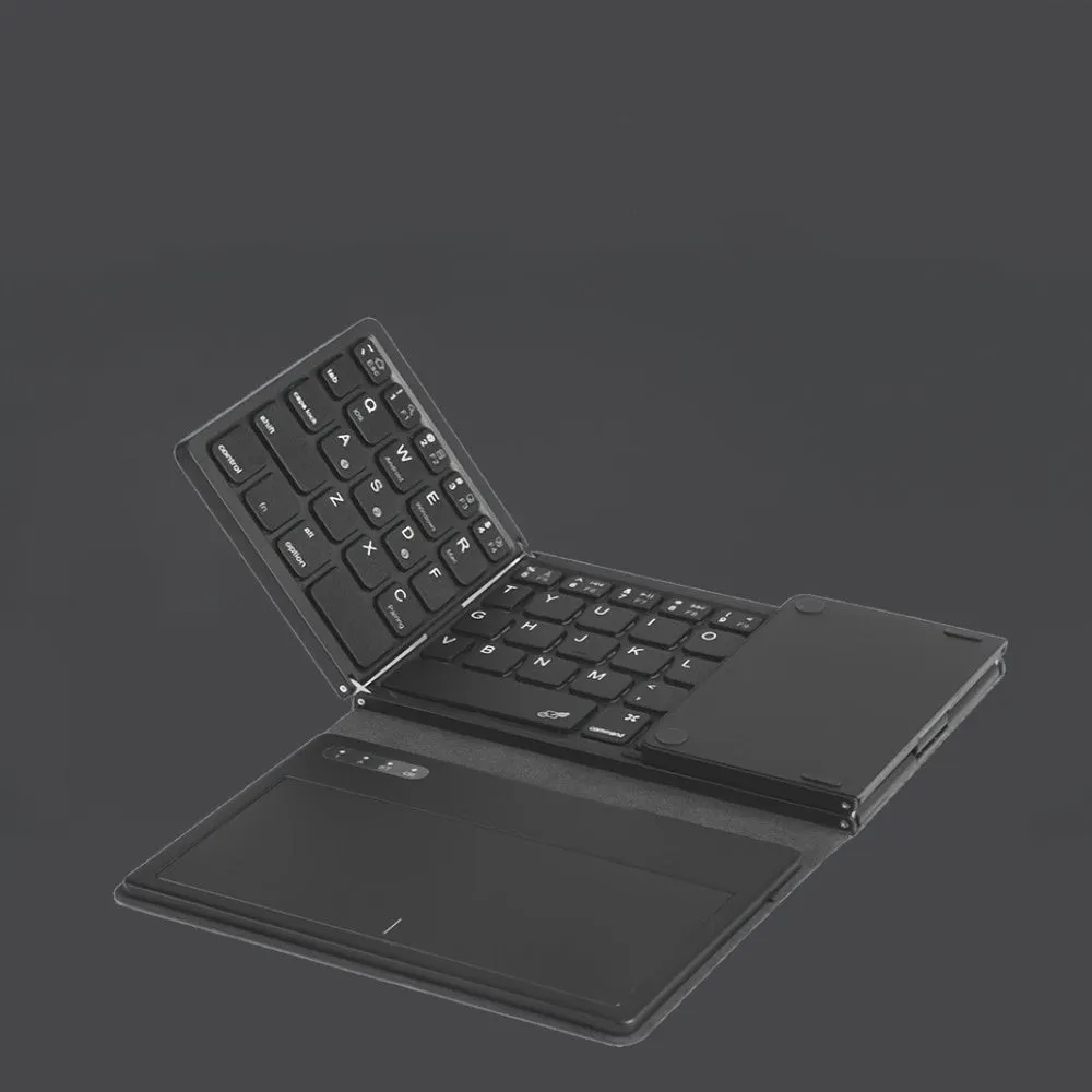 Jomaa Full Size Wireless Keyboard With Touchpad Folding Keyboard For Phone Tablet Wireless Rechargeable Keyboard Numberic