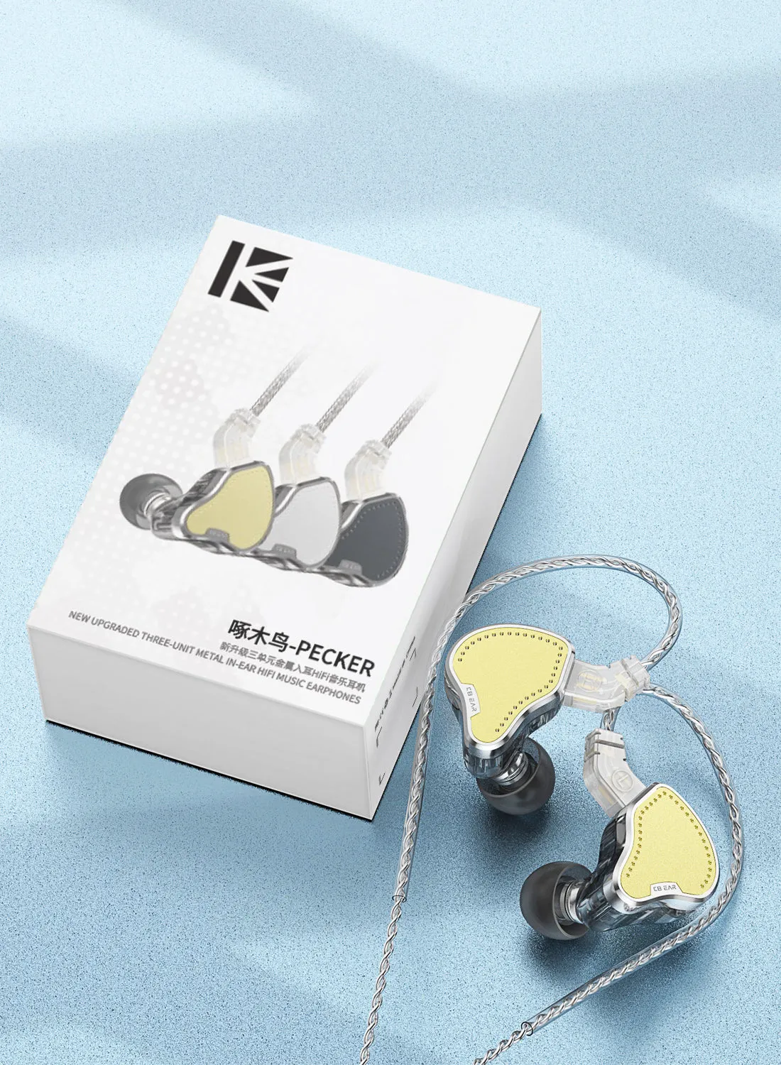 【KBEAR Pecker】HiFi 2BA 1DD Driver Earphones In-Ear Metal Monitor IEM