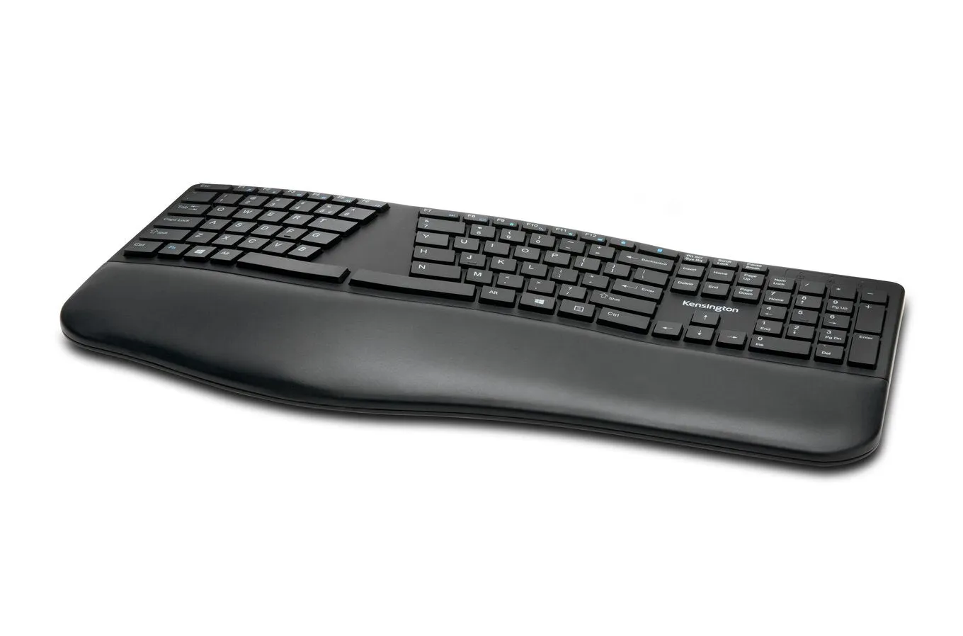 Kensington Pro Fit Ergo Wireless Keyboard - Keyboard - Wireless - 2.4 Ghz, Bluetooth 4.2 - Uk - Black