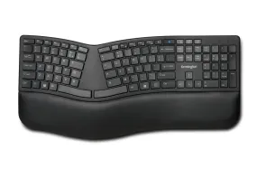 Kensington Pro Fit Ergo Wireless Keyboard - Keyboard - Wireless - 2.4 Ghz, Bluetooth 4.2 - Uk - Black