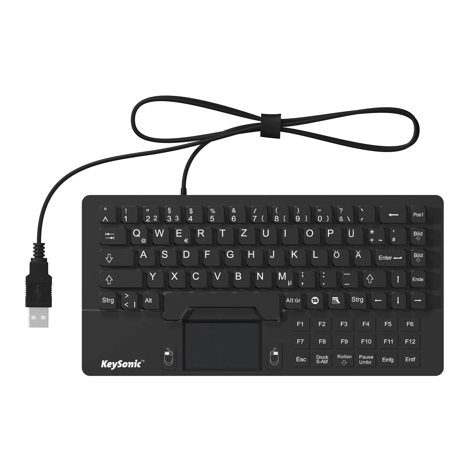 Keysonic KSK-5031 Waterproof Compact Keyboard with Touchpad