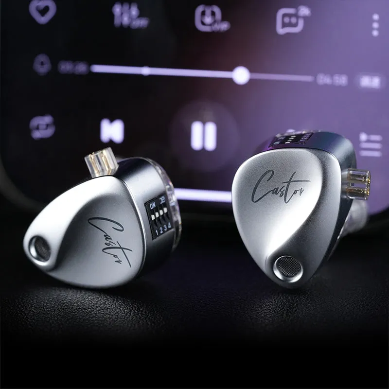 【KZ Castor】 Best Sound Quality Earphones Headphones 2 DD In Ear High-end Tunable Balanced Armature Wired Earphones Monitor Cancelling Earbuds IEM