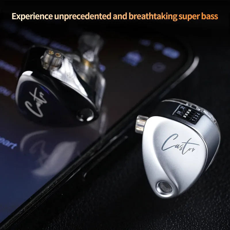 【KZ Castor】 Best Sound Quality Earphones Headphones 2 DD In Ear High-end Tunable Balanced Armature Wired Earphones Monitor Cancelling Earbuds IEM