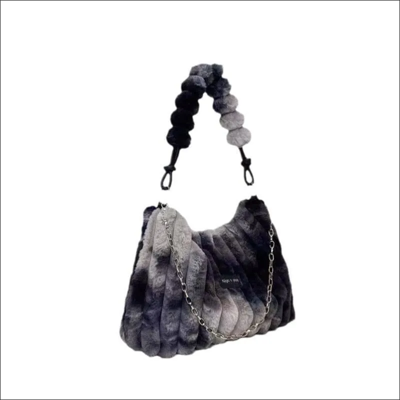 Ladies Plush Retro Crossbody Fur Bag with Soft Fur Exterior