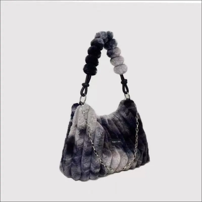 Ladies Plush Retro Crossbody Fur Bag with Soft Fur Exterior