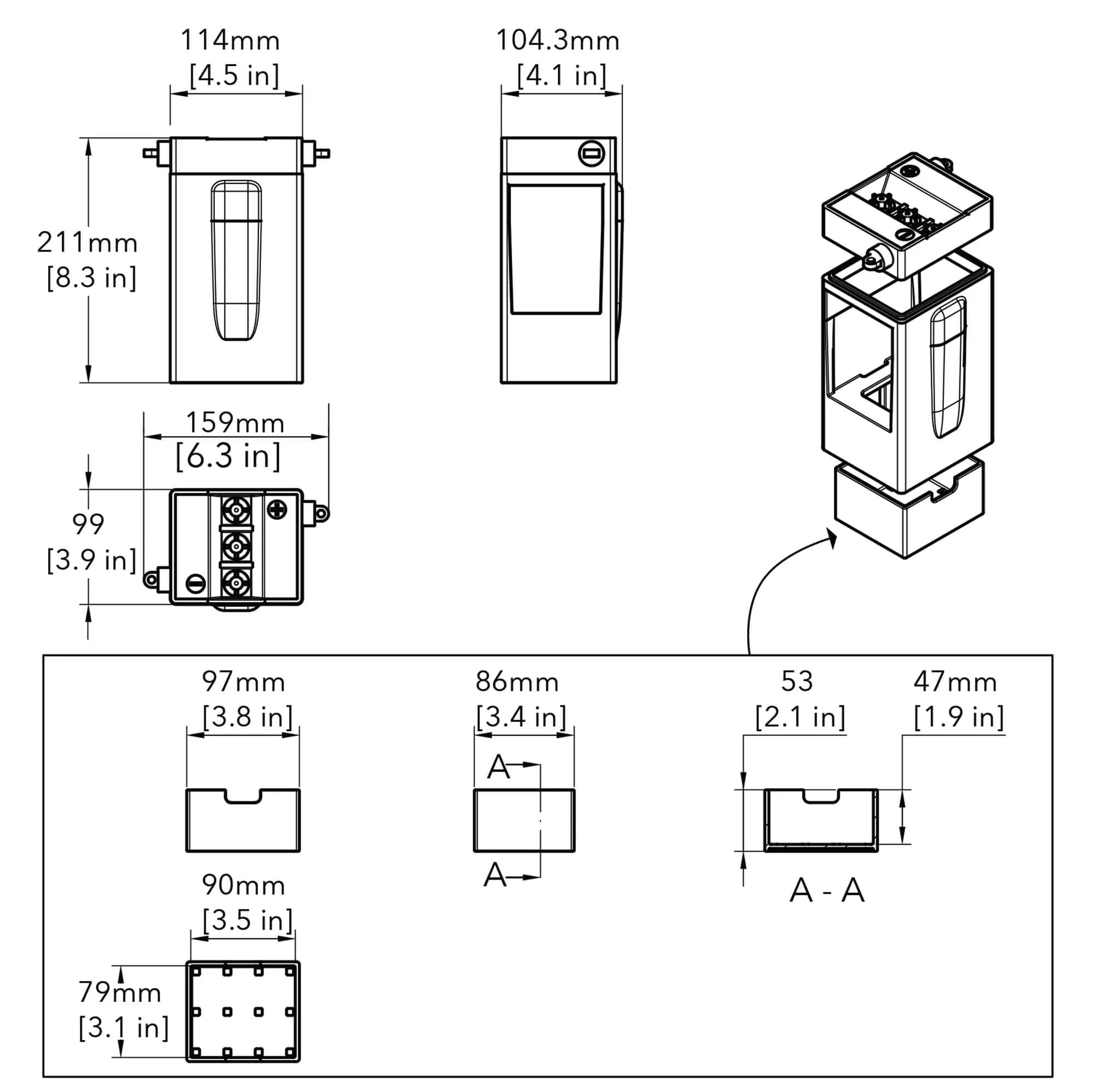 Lion Battery Box for Li-Ion Batteries 1936-1964 Harley-Davidson OHV Big Twin 1937-1948 SV Big Twin