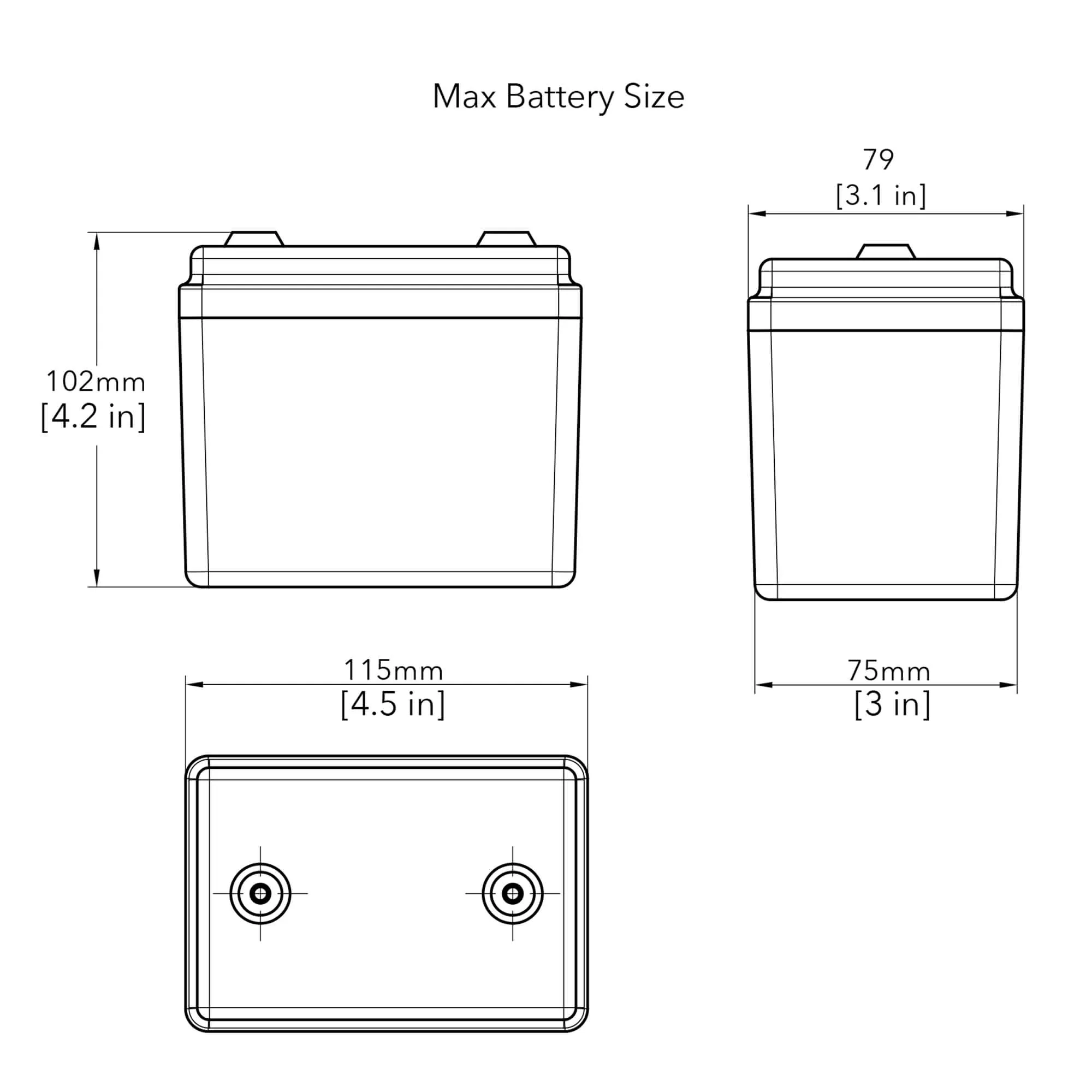 Lion Battery Box for Li-Ion Batteries 1936-1964 Harley-Davidson OHV Big Twin 1937-1948 SV Big Twin