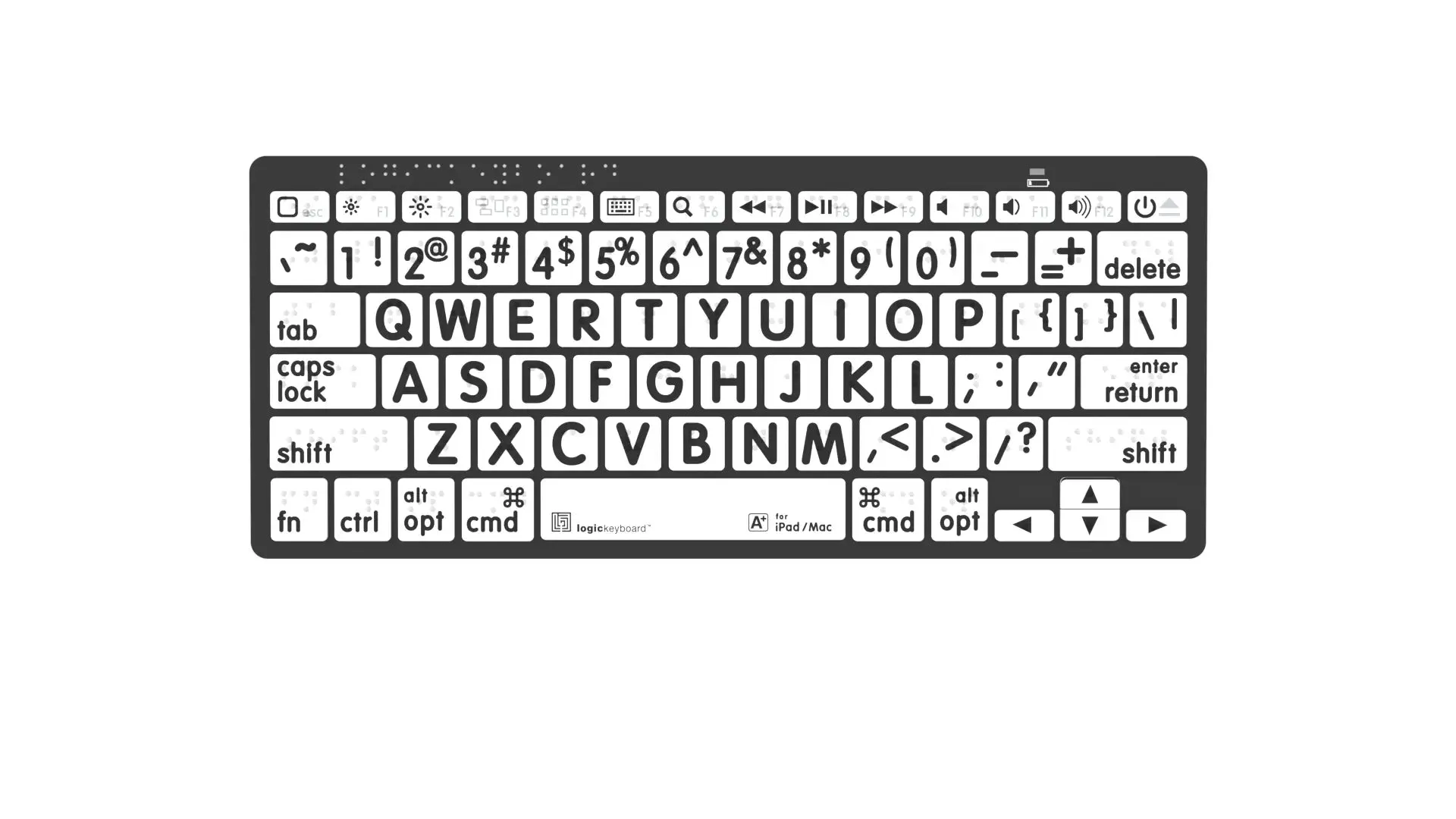 LogicKeyboard Bluetooth Large Print Braille Black on White,  PC & MAC