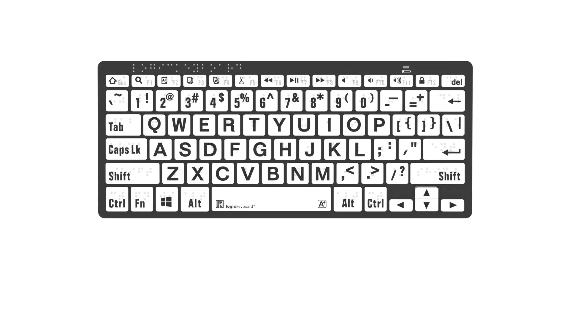 LogicKeyboard Bluetooth Large Print Braille Black on White,  PC & MAC