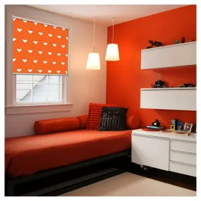 Love Heart Shape in Orange Window Roller Shade