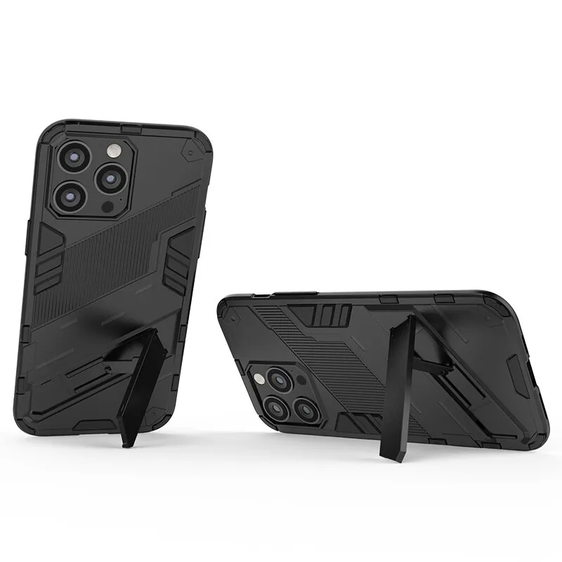 Magnetic Armor Shockproo Phone Case With Kickstand For IPhone