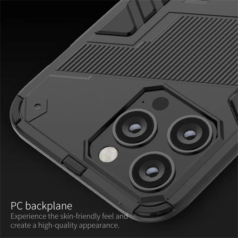 Magnetic Armor Shockproo Phone Case With Kickstand For IPhone