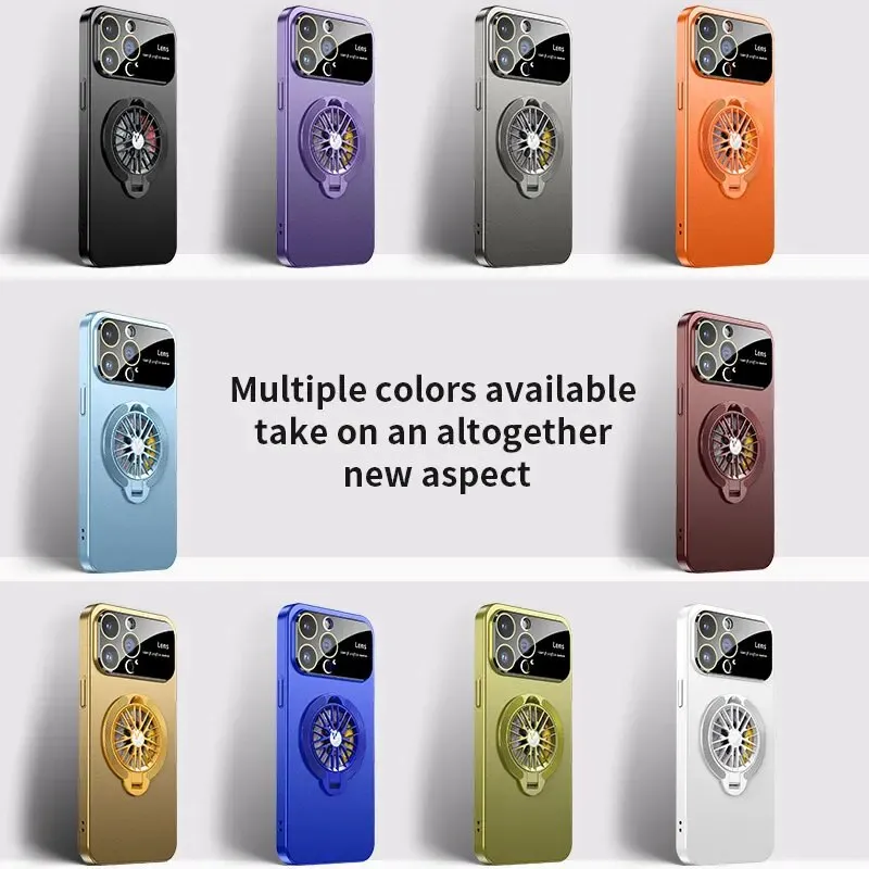 Magnetic Rotatable Gyroscope Stand With Gyro Frosted PC Phone Case For iPhone