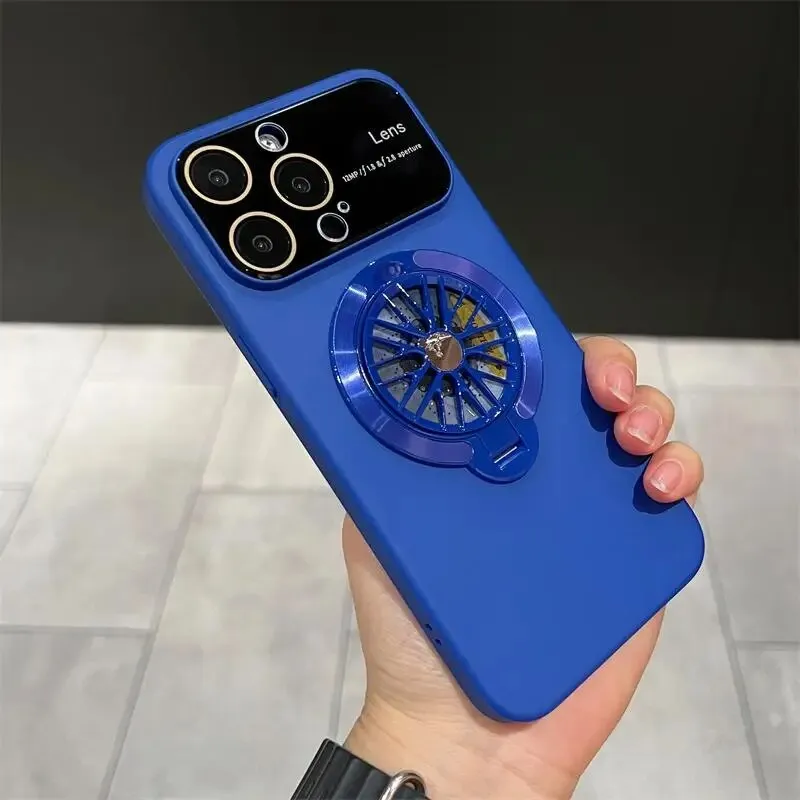 Magnetic Rotatable Gyroscope Stand With Gyro Frosted PC Phone Case For iPhone