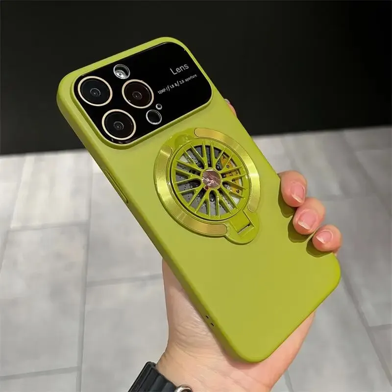 Magnetic Rotatable Gyroscope Stand With Gyro Frosted PC Phone Case For iPhone