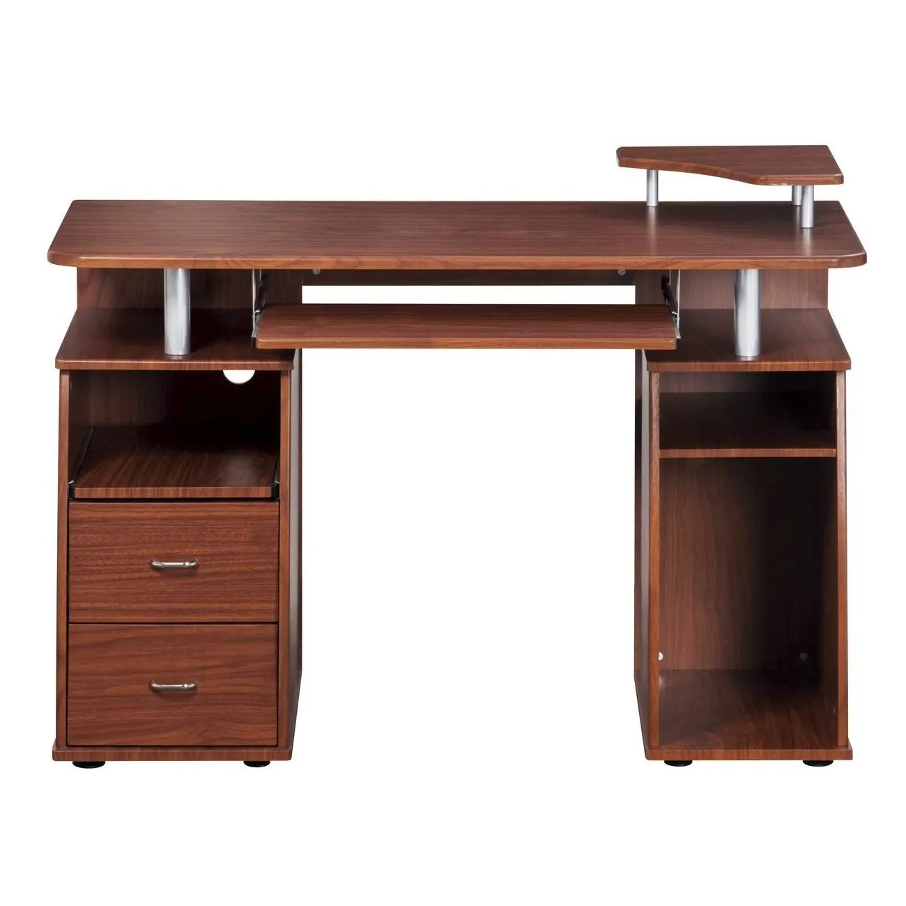 Majestic Computer Workstation Desk - Mahogany