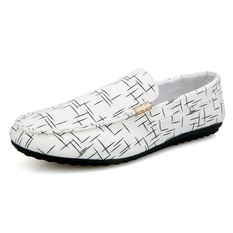 Men Loafers in Light Canvas for Casual Spring Style