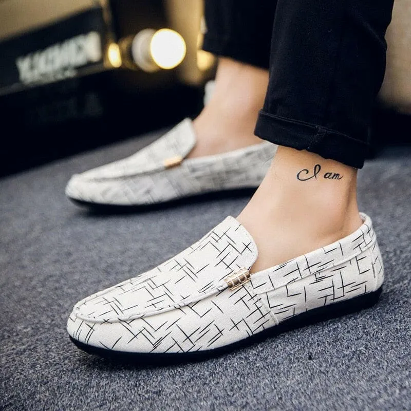 Men Loafers in Light Canvas for Casual Spring Style