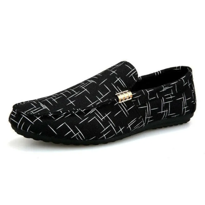 Men Loafers in Light Canvas for Casual Spring Style