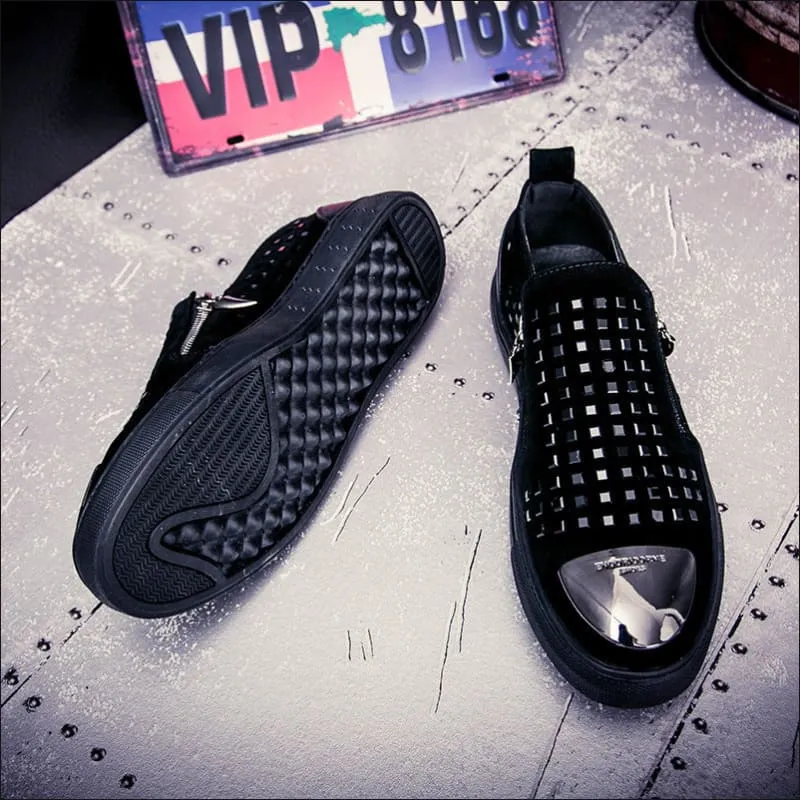 Men's British Style Rhinestone Studded Fashion Shoes for a Bold Look