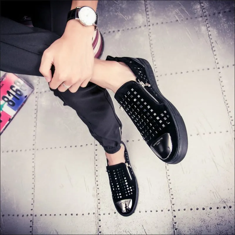 Men's British Style Rhinestone Studded Fashion Shoes for a Bold Look