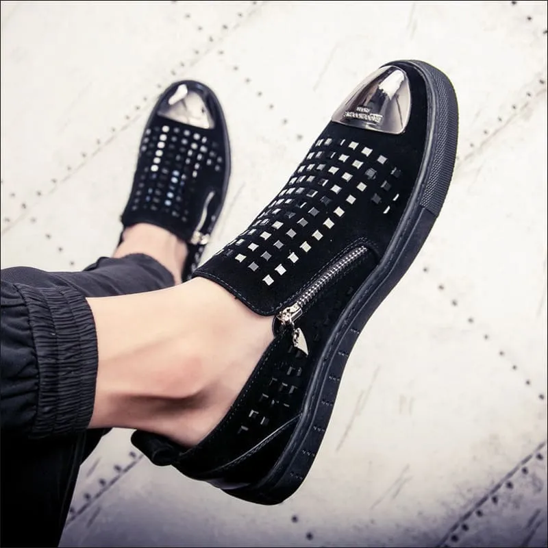 Men's British Style Rhinestone Studded Fashion Shoes for a Bold Look