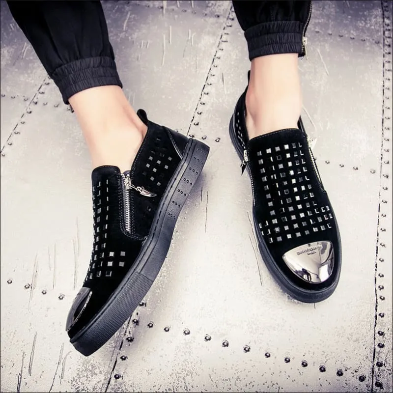 Men's British Style Rhinestone Studded Fashion Shoes for a Bold Look