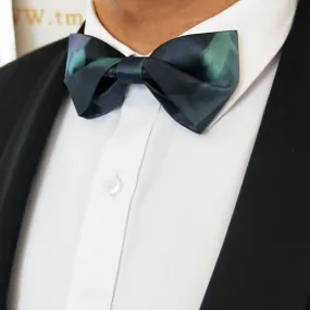 Men's Fancy Midnight Dark Green Bow Tie