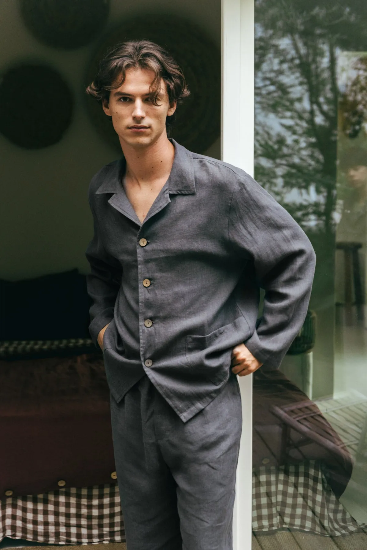 Men's Oliver Linen Loungewear Pyjama Set