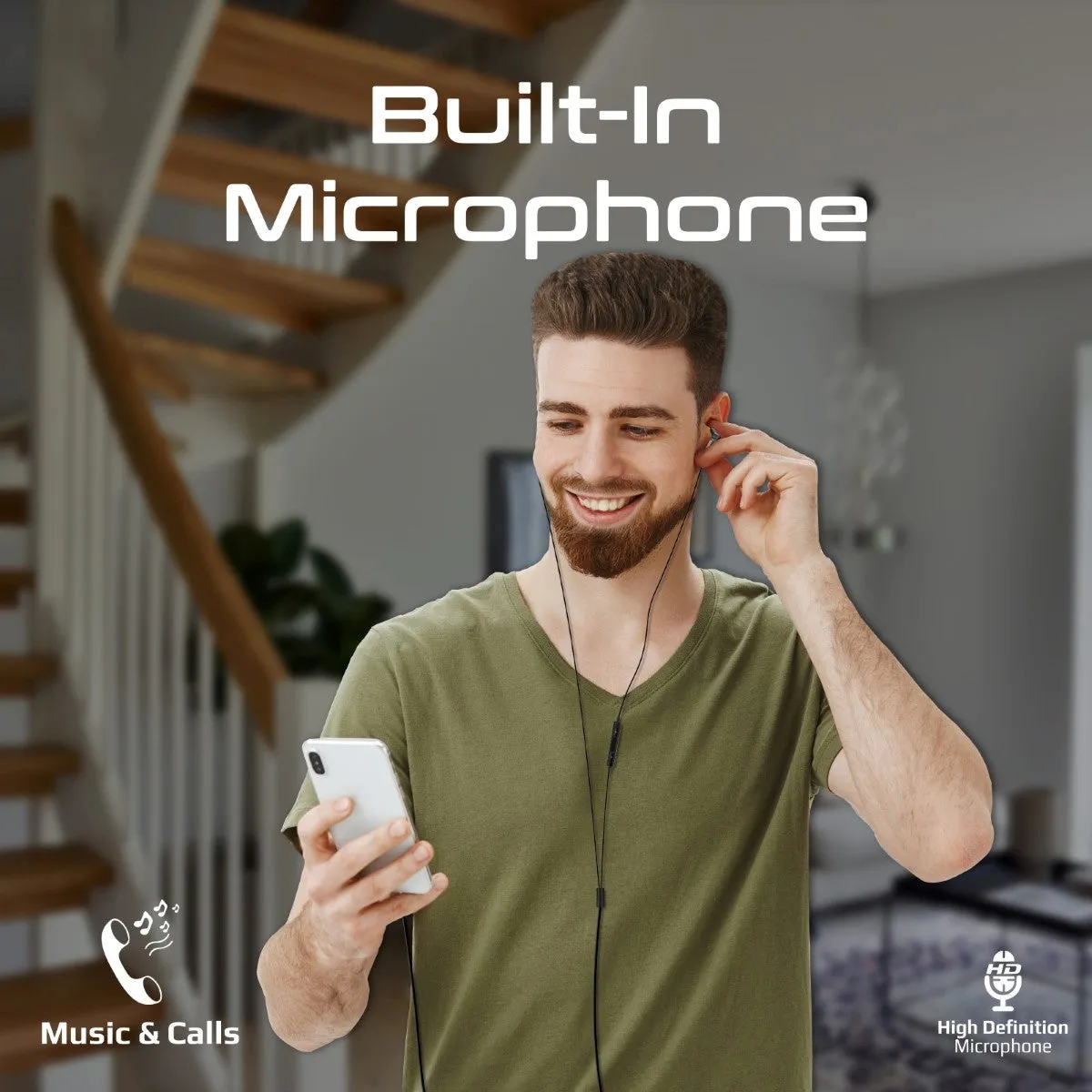 MFi-Certified Ergonomic In-Ear Lightning Connector Earphones