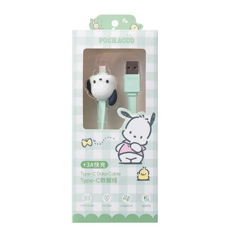 Miniso Sanrio Kuromi Cinnamoroll Pochacco 3A Fast Charging Type-C Data Cable