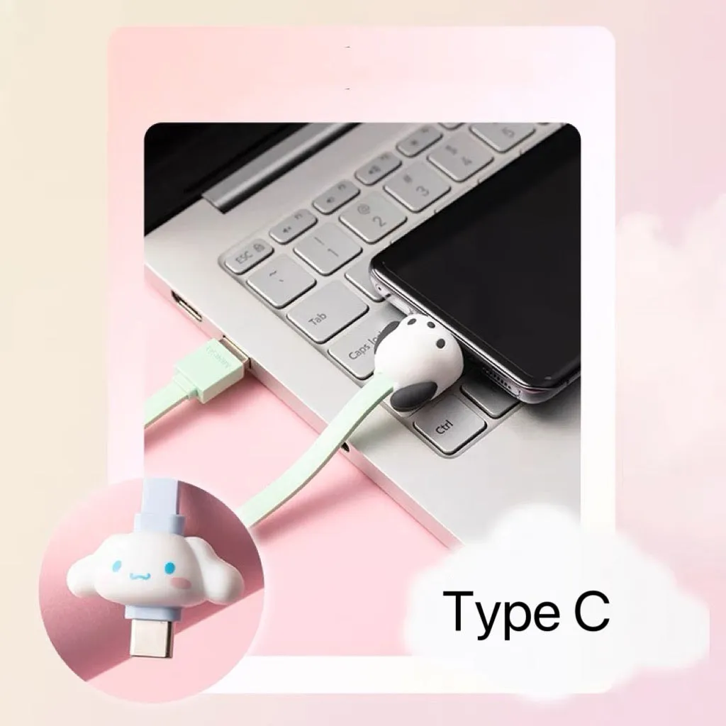 Miniso Sanrio Kuromi Cinnamoroll Pochacco 3A Fast Charging Type-C Data Cable