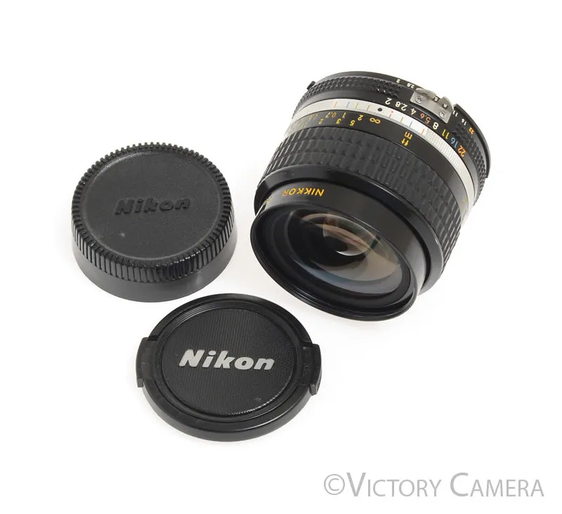 Nikon Nikkor 24mm f2 AI-S Fast Wide Angle Lens -Yellow Text, T.S.A, Low Serial-