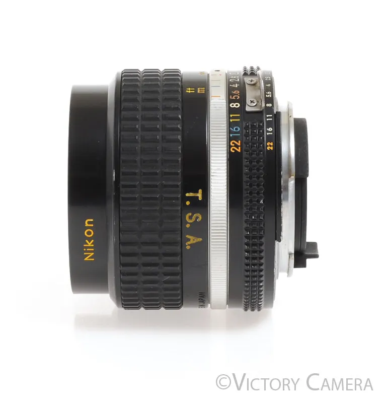 Nikon Nikkor 24mm f2 AI-S Fast Wide Angle Lens -Yellow Text, T.S.A, Low Serial-