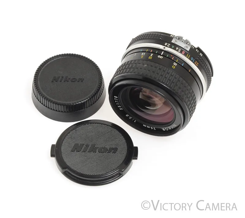 Nikon Nikkor 24mm f2.8 AI Wide Angle Prime Lens -Clean-