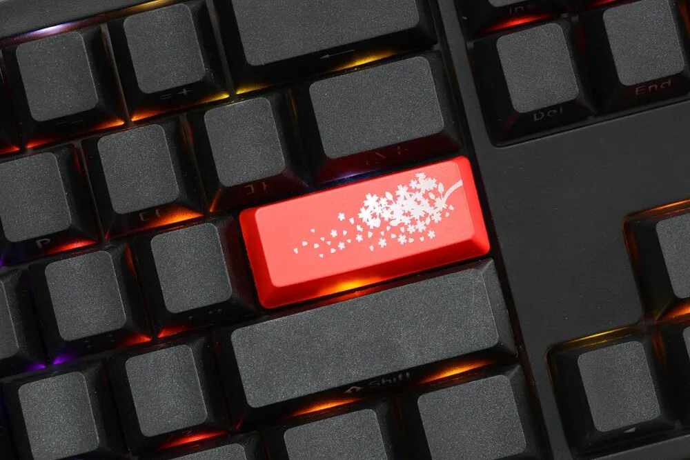 Novelty Keycaps ABS Etched Shine-Through sakura black red enter backspace