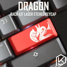 Novelty Shine Through Keycaps ABS Etched dragon red for custom mechanical keyboard enter 2.25u