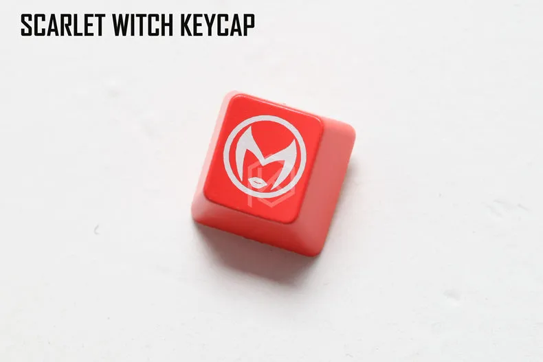 Novelty Shine Through Keycaps ABS Etched, Shine-Through Avengers Infinity War hero logo black red custom mechanical keyboards