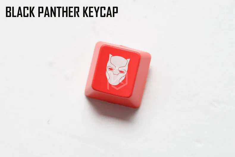 Novelty Shine Through Keycaps ABS Etched, Shine-Through Avengers Infinity War hero logo black red custom mechanical keyboards