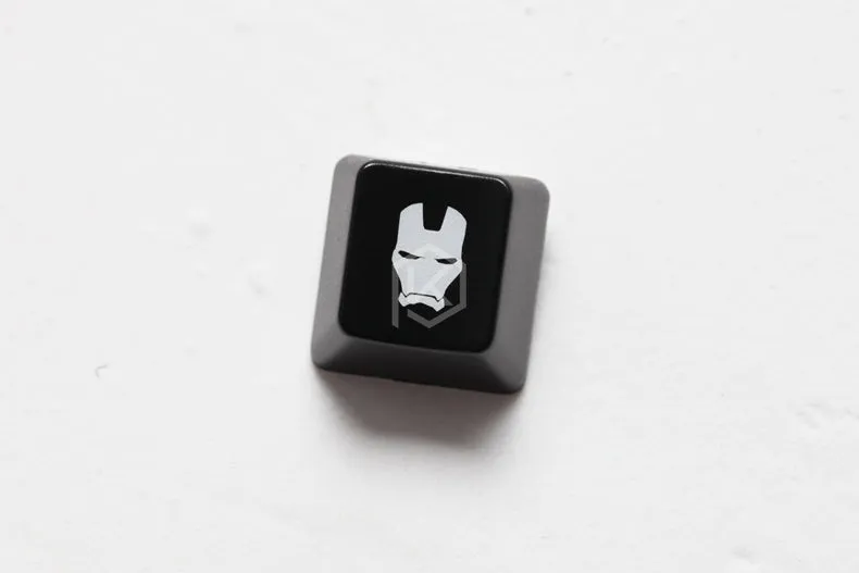 Novelty Shine Through Keycaps ABS Etched, Shine-Through Avengers Infinity War hero logo black red custom mechanical keyboards