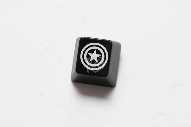 Novelty Shine Through Keycaps ABS Etched, Shine-Through Avengers Infinity War hero logo black red custom mechanical keyboards